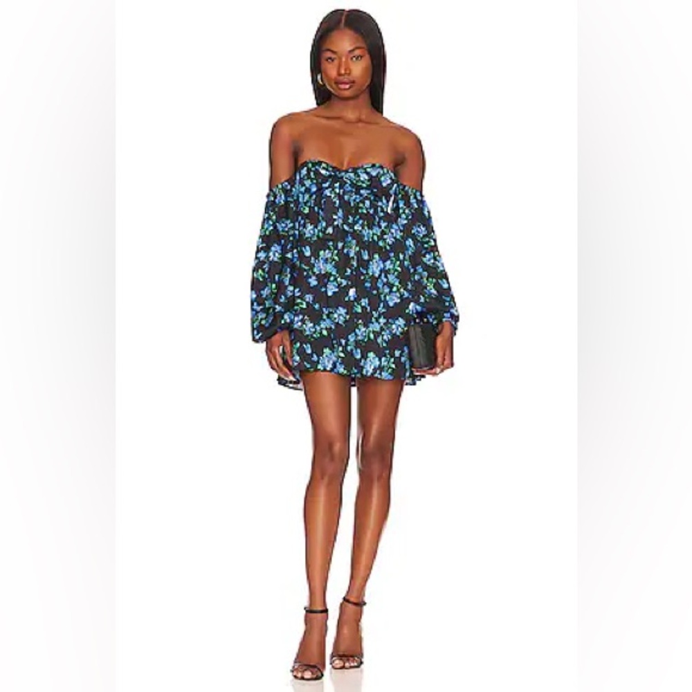 MAJORELLE Stellina Mini Dress in Blue Butterfly